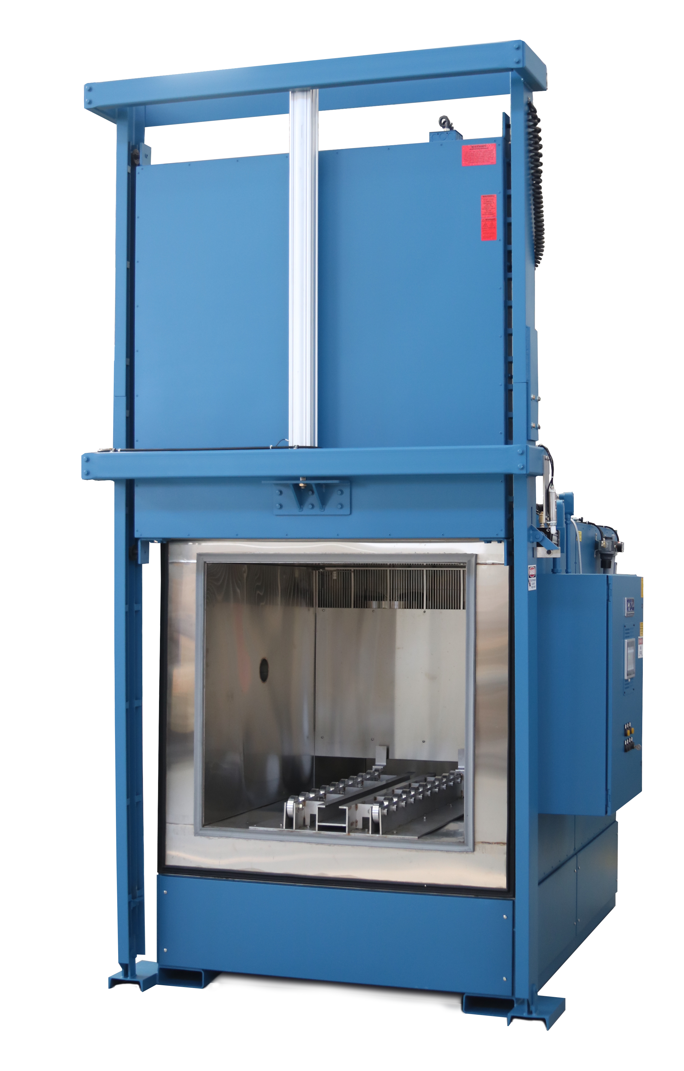 Walk-in chamber testing 400-pound metal alloy aerospace components at extreme low temperatures